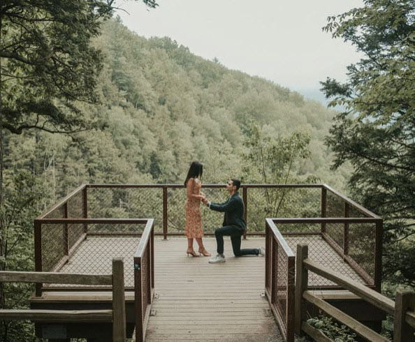 Matt on one knee proposing